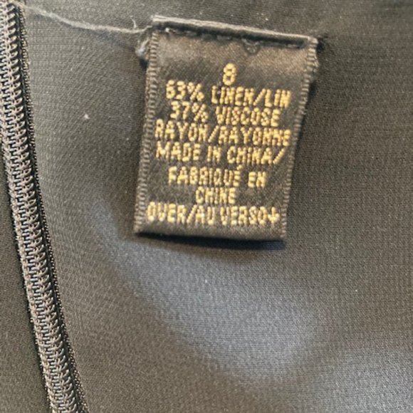 Dana Buchman Little Black Linen dress with scoop neck and thin straps - Picture 6 of 7